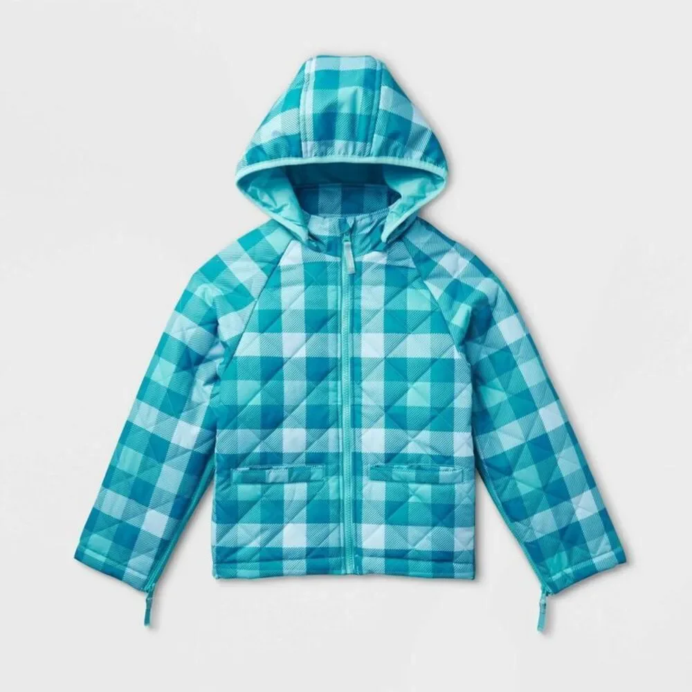 Kids' Adaptive Quilted Jacket - Cat & Jack Blue XL